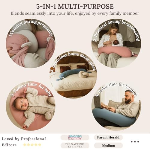 Cuddobaby 5-in-1 Cooling Pregnancy Pillow with Travel Bag