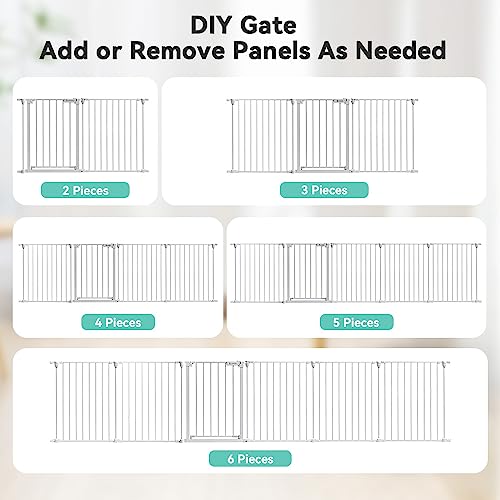 COMOMY 150 Wide Baby Gate with Door and Auto Close