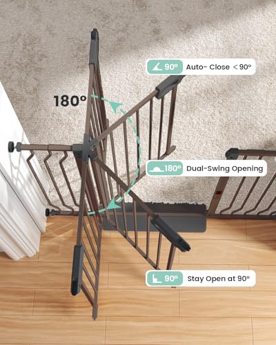 GROWNSY Baby Gate with Anti-Trip Pedal and V-Shaped Rods