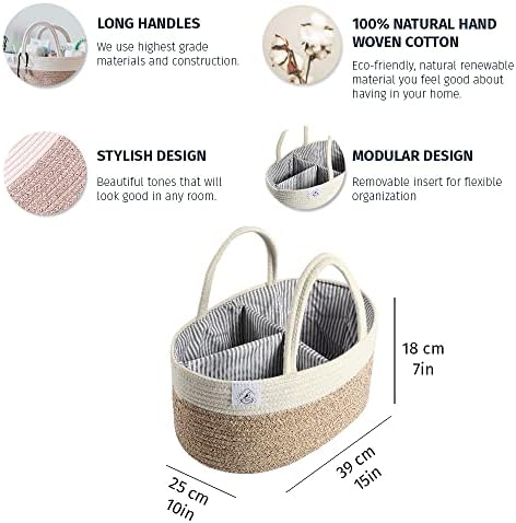 OrganiHaus Brown Diaper Caddy Organizer for Baby 1