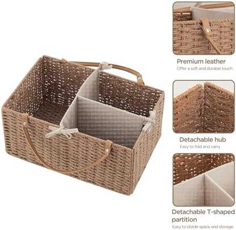 HBlife Large Diaper Caddy Organizer with Removable Divider