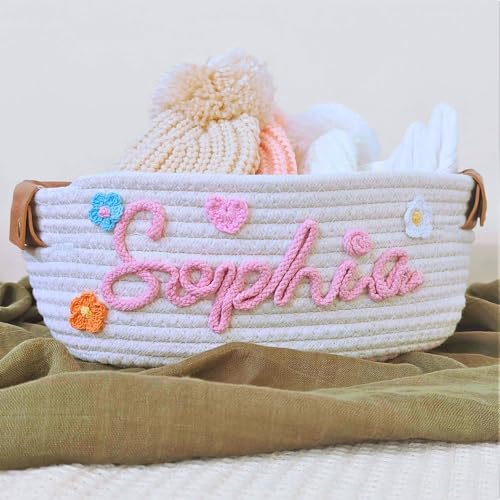 Personalized Baby Shower Gift Basket with Custom Name