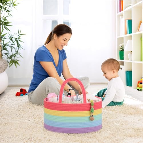 COMSE Large Diaper Caddy with Removable Dividers