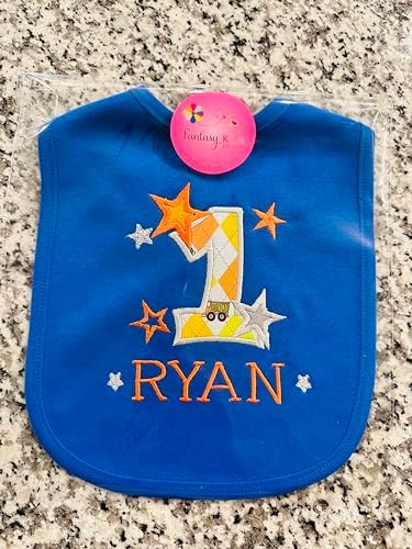 First Birthday Bib for Baby Boy with Personalized Name