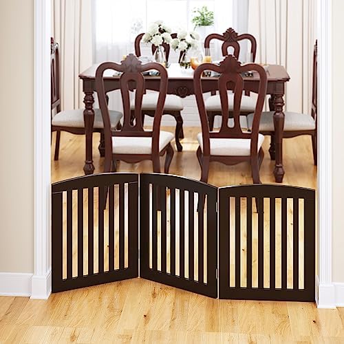 PAWLAND Wooden Pet Gate for Dogs 24 Height 3 Panels