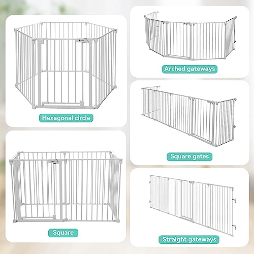 COMOMY 150 Wide Baby Gate with Door and Auto Close