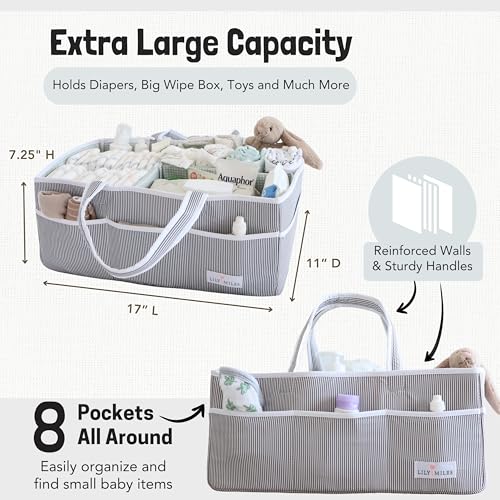 Lily Miles Extra Large Diaper Caddy Organizer