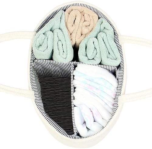 Casaphoria Woven Cotton Rope Caddy with Removable Inserts