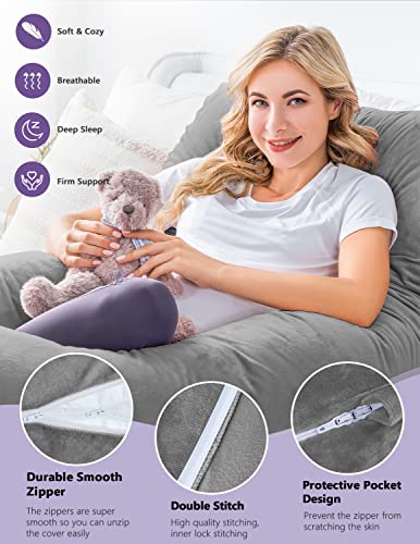 Meiz U Shaped Pregnancy Pillow with Removable Velvet Cover