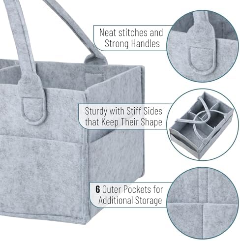 Mr Pen Baby Diaper Caddy Organizer Large Grey
