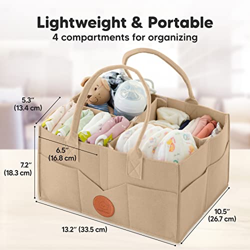 KeaBabies Diaper Caddy Organizer with 5 Burp Cloths