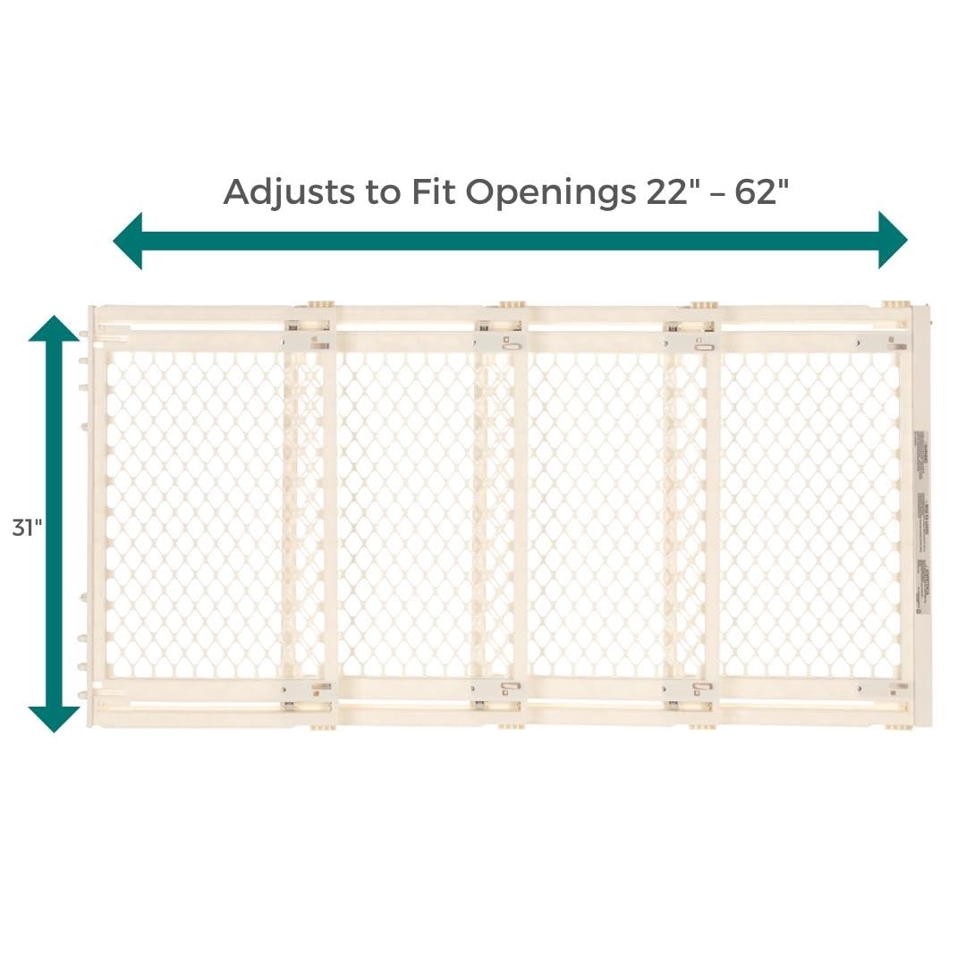 MYPET Extra Wide Door Pet Gate - 31 Tall Hardware Mount Ivory