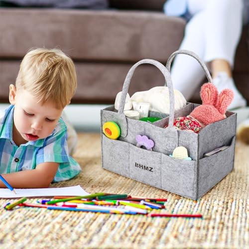 BHMZ Baby Diaper Caddy Organizer - Grey