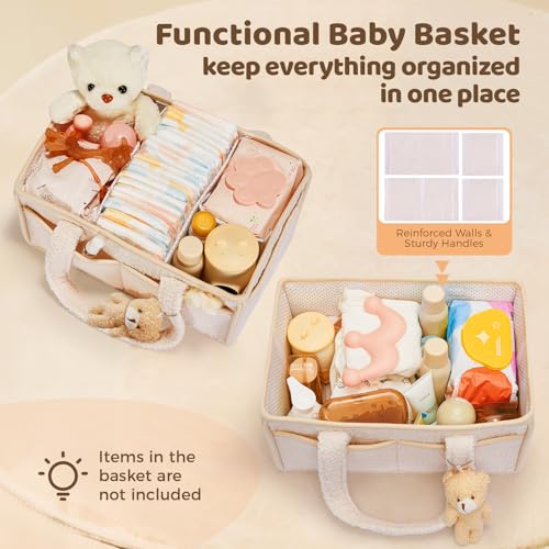 FIDOSTRIBE Baby Diaper Caddy with Handle and 11 Compartments 1