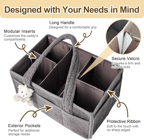 HONCESTA Diaper Caddy Organizer with Handle