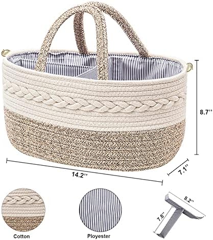 YeaYee Baby Diaper Caddy with 4 Pockets and Shoulder Strap