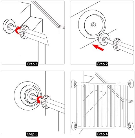 PAWOAH 4 Pack Wall Cups for Baby Gates Stair Safety Pet Gates