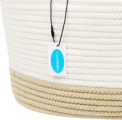 Casaphoria Woven Cotton Rope Caddy with Removable Inserts