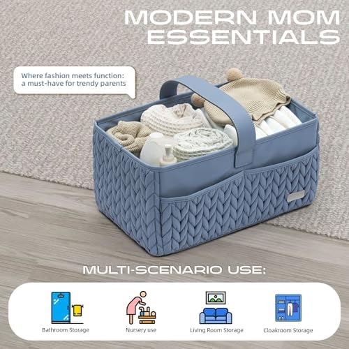 LUKJOJO Luxury Baby Diaper Caddy with Organizer