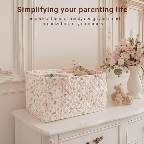 Konssy Baby Diaper Caddy Organizer Tote Bag