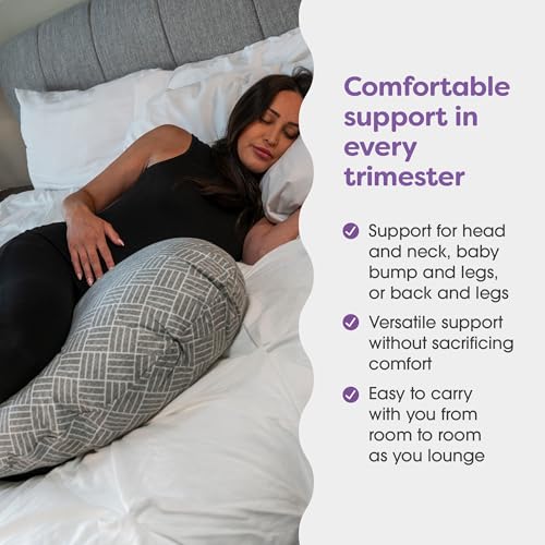 Boppy Cuddle Pregnancy Pillow Grey Basket Weave