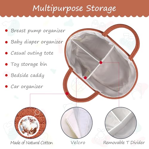 COMSE Large Diaper Caddy with Handles and Dividers