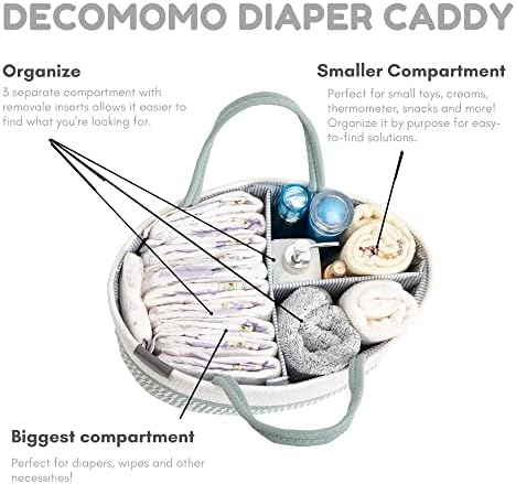 DECOMOMO Baby Caddy Organizer Large Sage Green White 1