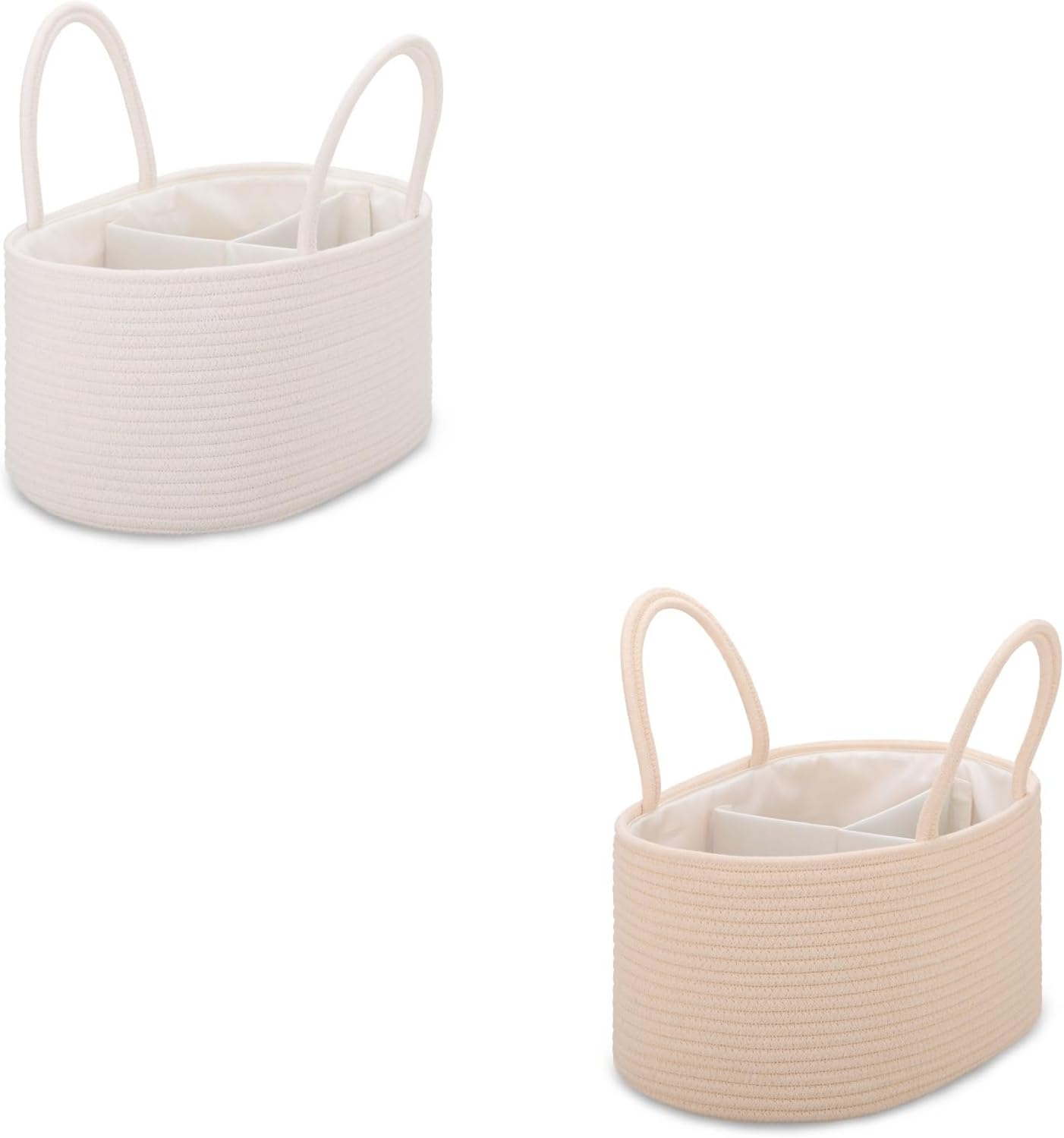 COMSE 2 Pack Baby Diaper Caddy Organizer with Dividers