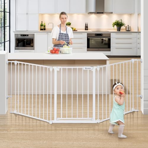 COMOMY 80 Baby Gate with Auto Close and 3 Metal Panels