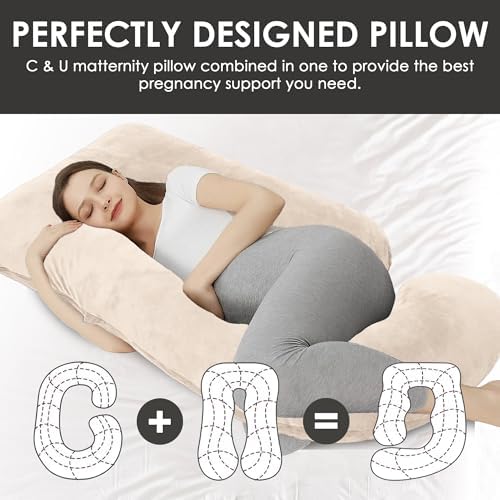 Stone Black Home Pregnancy Pillow - Oat Beige