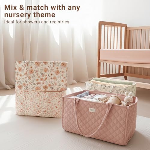 Konssy Baby Diaper Caddy Organizer Tote Bag