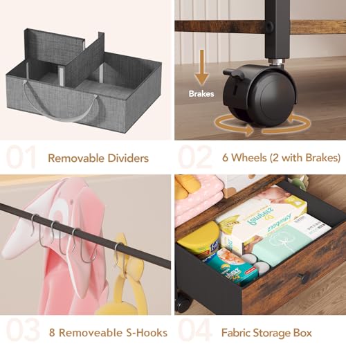BBLIKE 3in1 Diaper Caddy Organizer - Black Brown