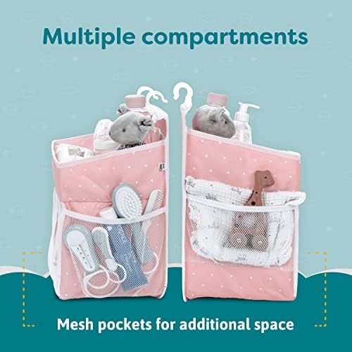 Cradle Star Hanging Diaper Caddy Organizer - 50 Diapers - Pink 17x9x9