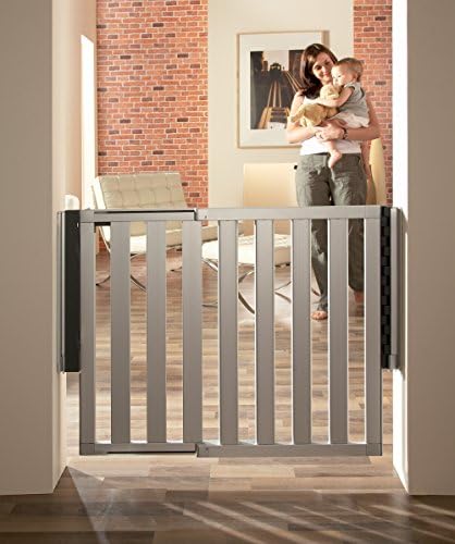 Munchkin Loft Hardware Mounted Baby Gate in Silver Aluminum