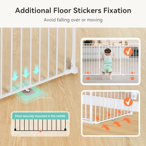 COMOMY 80 Baby Gate with Auto Close and 3 Metal Panels