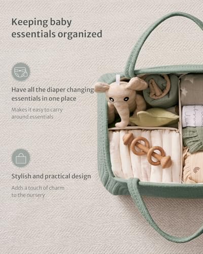 Blissful Diary Baby Diaper Caddy Organizer Basket