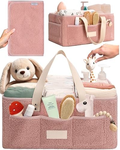 Toodly Baby Diaper Caddy Organizer with Changing Mat