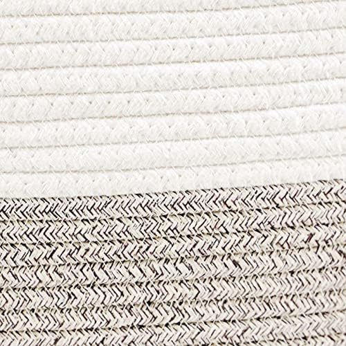 Casaphoria Cotton Rope Woven Caddy Basket with Handle