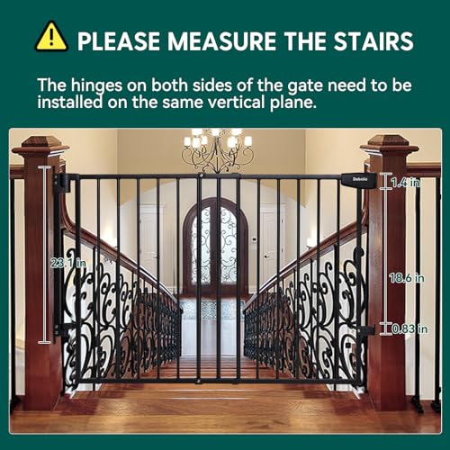 Babelio 297-465 Baby Pet Gate No Bottom Bar Black