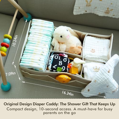 BOPHILI Diaper Caddy Organizer 2 Pack - Brown