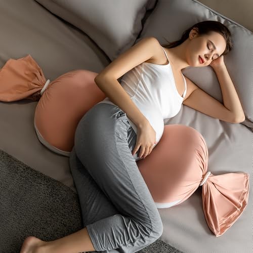 Fogkiss Pregnancy Pillow with Adjustable Buttons - Pink