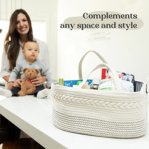 Luxury Little Baby Diaper Caddy with Rainbow Felt Letter Board