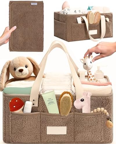 Toodly Baby Diaper Caddy with Changing Mat Organizer