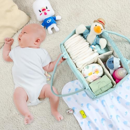 Clearworld Diaper Caddy Organizer Pale Green 1