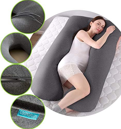 COSMOPLUS U-Shaped Full Body Pillow Case Heather Grey 1
