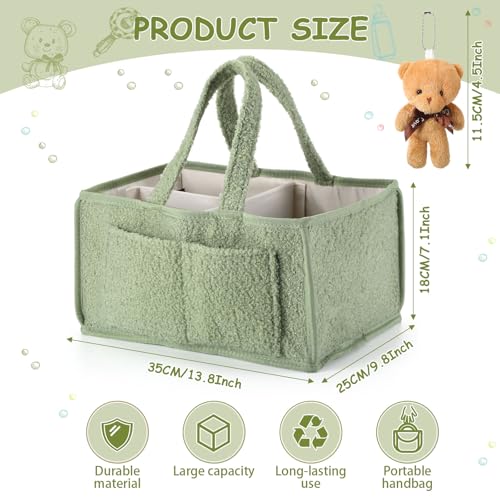 Teenyyou 2 Pcs Baby Diaper Caddy with Handle and Doll Ornament