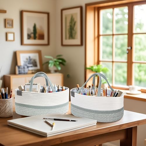 DECOMOMO Baby Caddy Organizer Large Sage Green White 1