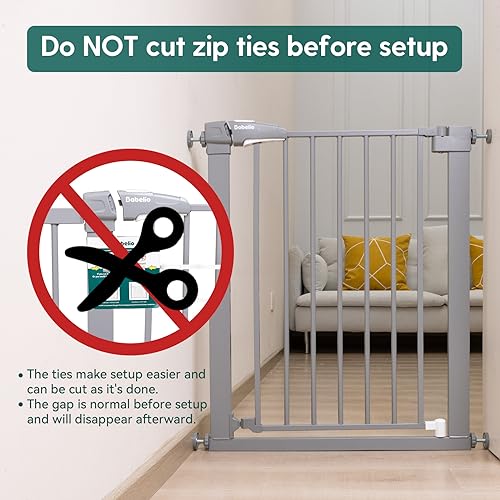 BABELIO 26-40 Inch Pressure Mount Baby Gate with Wall Protectors