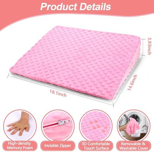 BiKontrun Pregnancy Wedge Pillow with Pink Cover