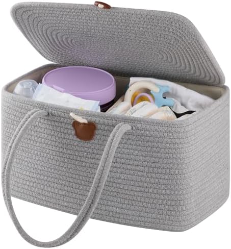 OIAHOMY Diaper Caddy Organizer for Baby - Grey